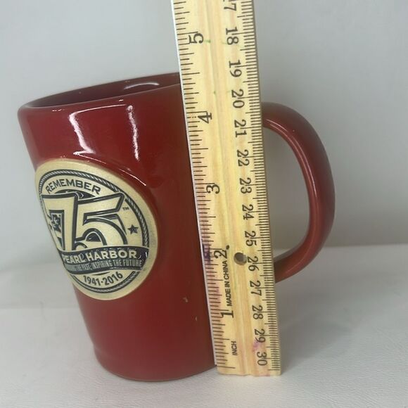Pearl Harbor Coffee Mug 16 Oz 4 1/2 In Tall 3 1/4 Round Hand Thrown USA 2016 - Picture 4 of 5